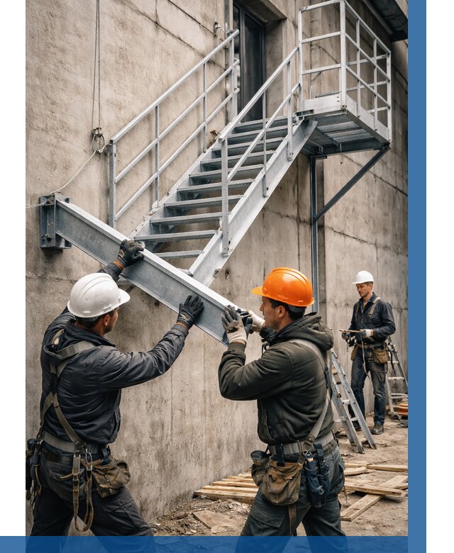 Монтаж металлических лестниц в Надыме от 15567 р. | ВЫСОТНИК-Ндм