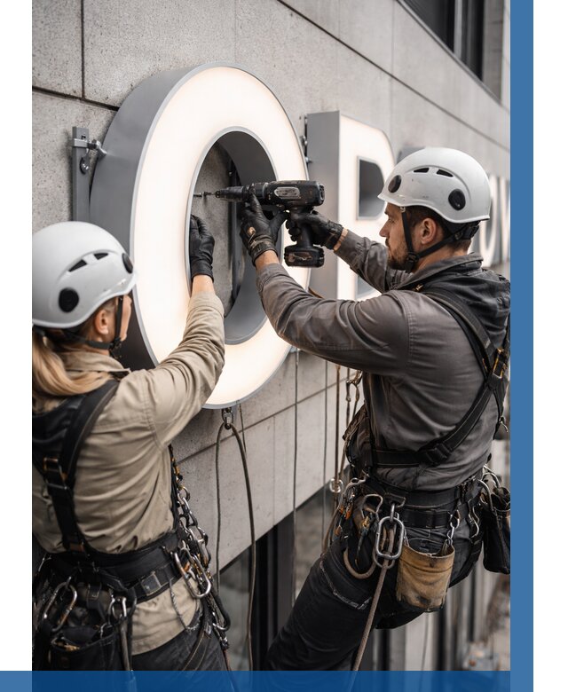 Монтаж световых букв в Надыме от 3113 р. под ключ ВЫСОТНИК-Ндм