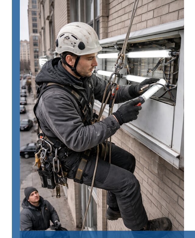 Профессиональная замена ламп в наружной вывеске в Надыме