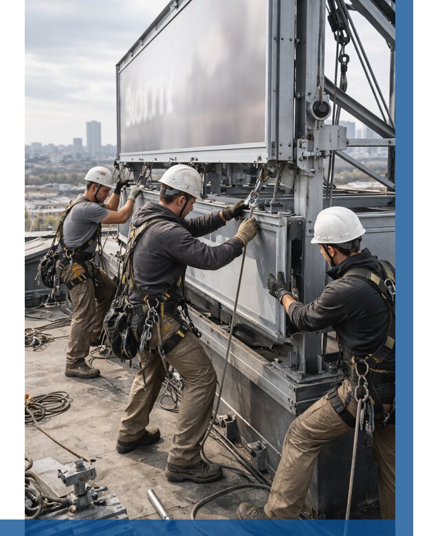 Монтаж крышной рекламной конструкции в Надыме от 62268 р.|ВЫСОТНИК-Ндм