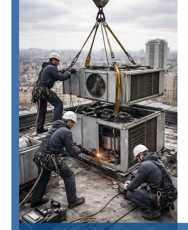 Демонтаж крышной установки в Надыме любой сложности