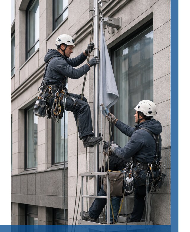 Установка флагов на фасаде в Надыме от 4670 р. | ВЫСОТНИК-Ндм