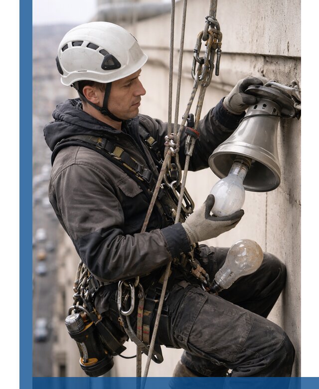 Замена ламп на высоте в Надыме профессионально и быстро