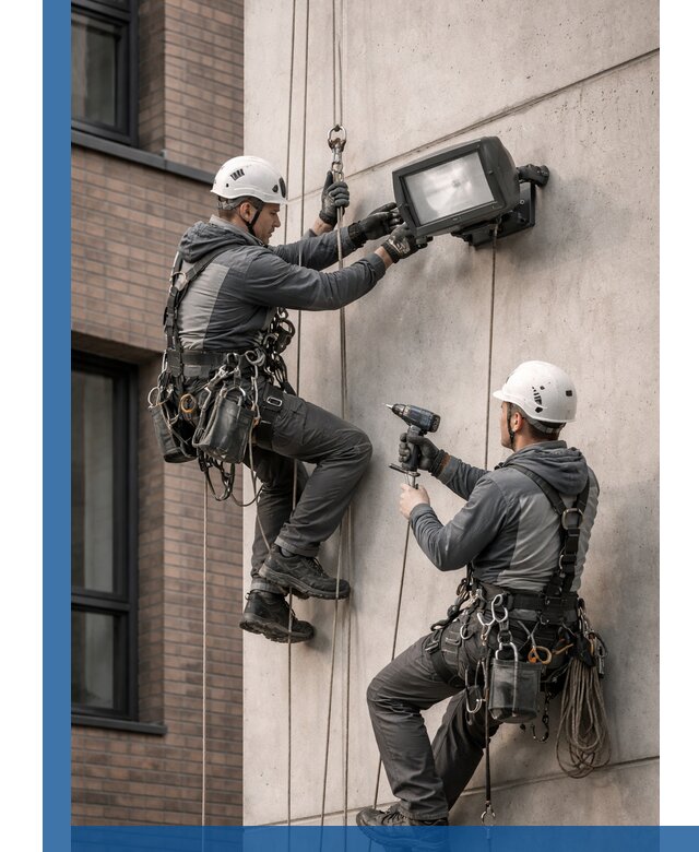 Профессиональный монтаж фасадных прожекторов в Надыме под ключ