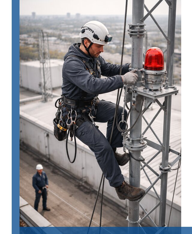 Монтаж заградительных огней и обслуживание объектов в Надыме