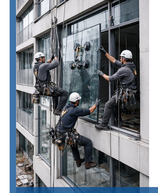 Фасадное остекление и монтаж витражей зданий в Надыме под ключ