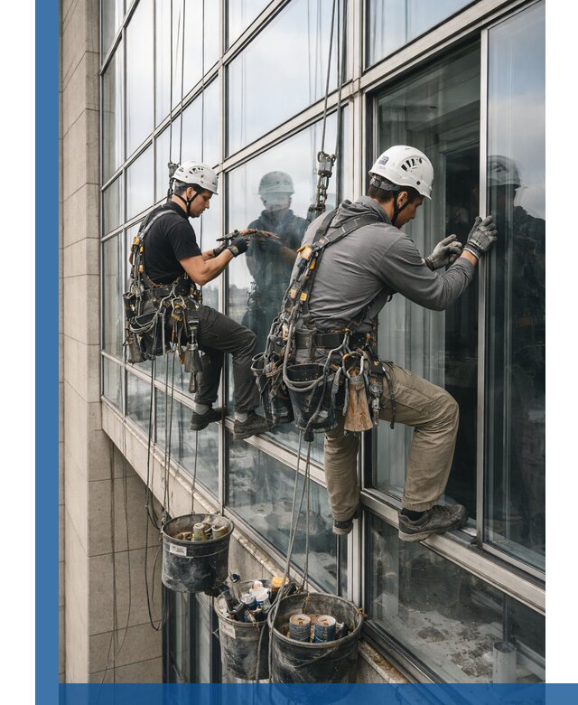 Ремонт витражных конструкций и фасадного остекления в Надыме