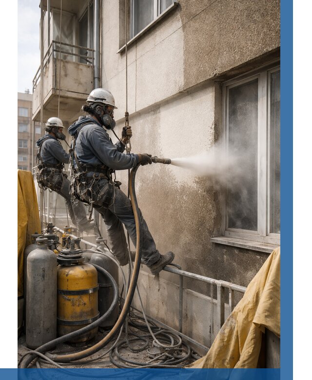 Пескоструйная очистка фасада в Надыме от 675 р. | ВЫСОТНИК-Ндм