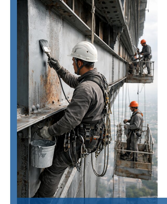 Покраска металлоконструкций на высоте в Надыме профессионально