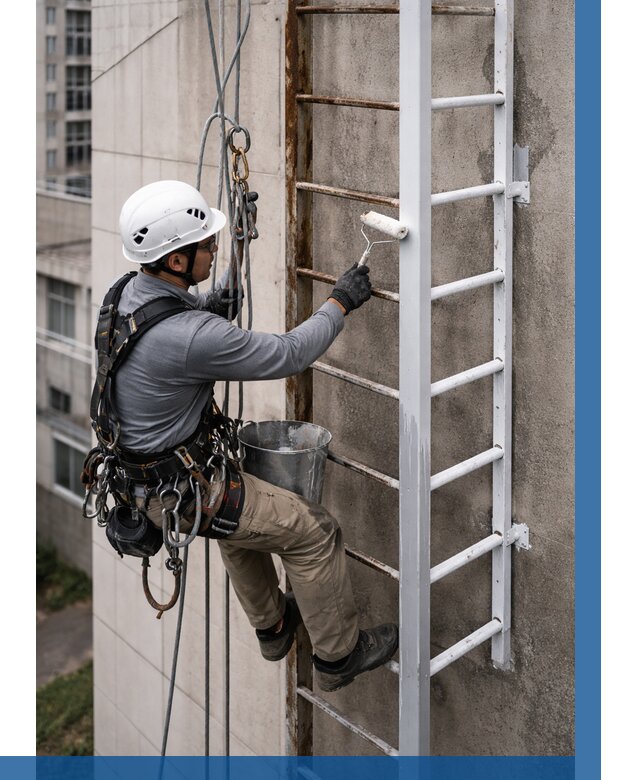 Покраска пожарных лестниц в Надыме от 4670 р. | ВЫСОТНИК-Ндм