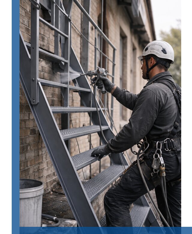 Покраска и антикоррозионная защита пожарных лестниц в Надыме