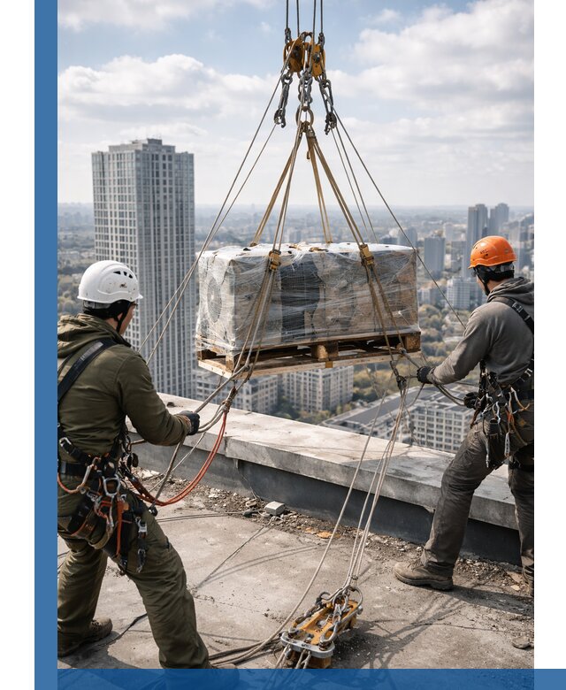 Подъем и монтаж крупногабаритных грузов на крышу в Надыме