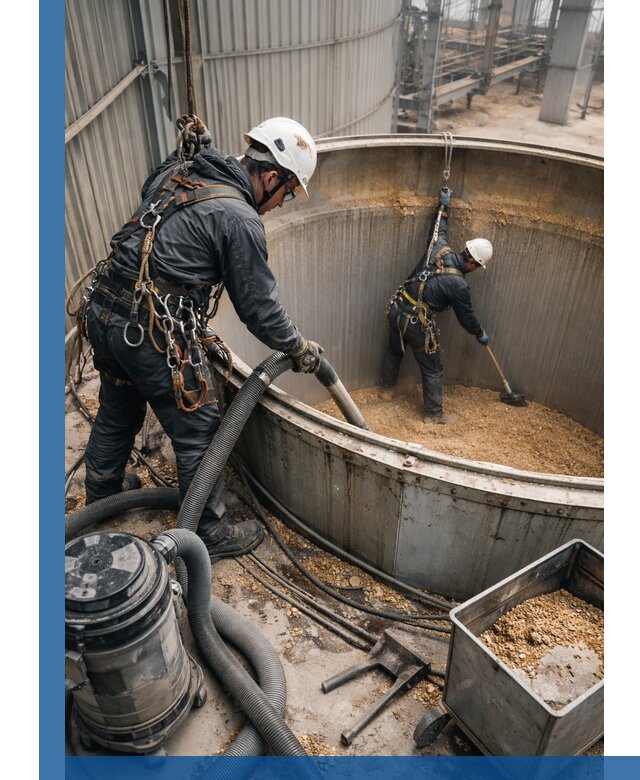 Профессиональная чистка зерновых бункеров в Надыме с выездом