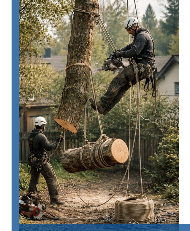 Валка деревьев частями в Надыме, безопасно и аккуратно