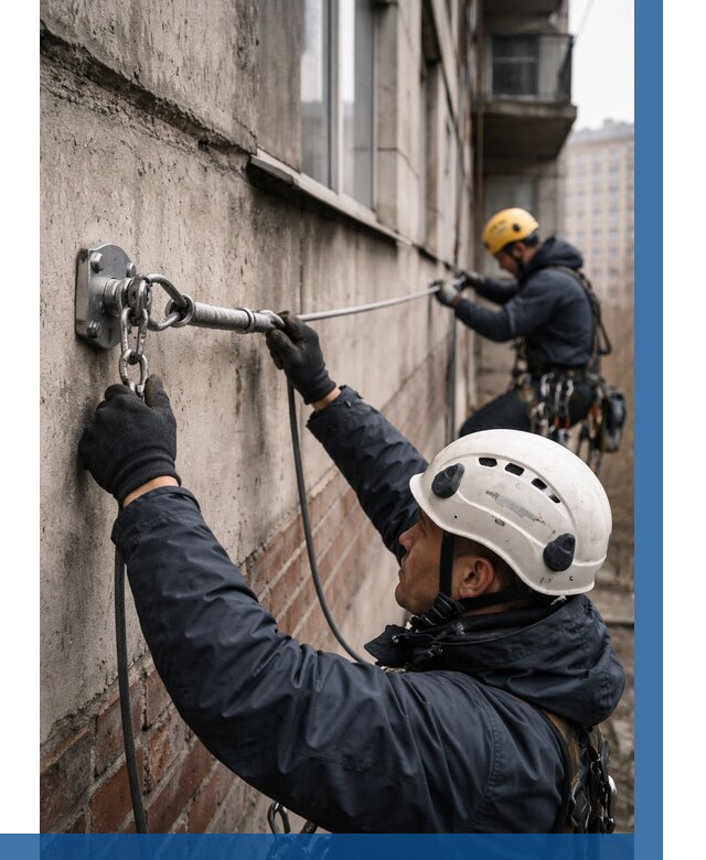 Монтаж анкерных линий в Надыме от 3113 р. | ВЫСОТНИК-Ндм