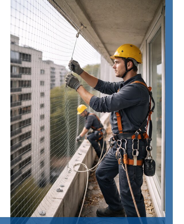 Монтаж сетки от птиц в Надыме от 4670 р. | ВЫСОТНИК-Ндм